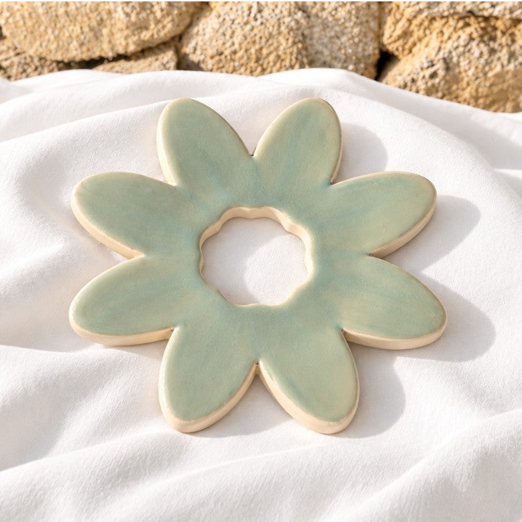 Fleur SOCLE Céladon - Décoration murale ou dessous-de-plat