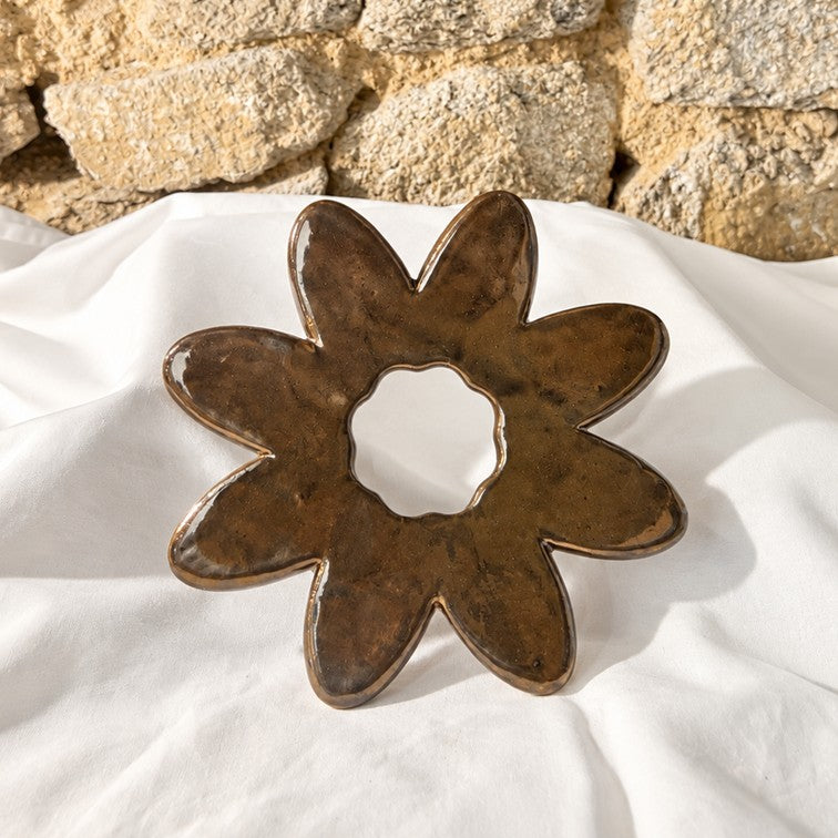 Fleur SOCLE Bronze - Décoration murale ou dessous-de-plat