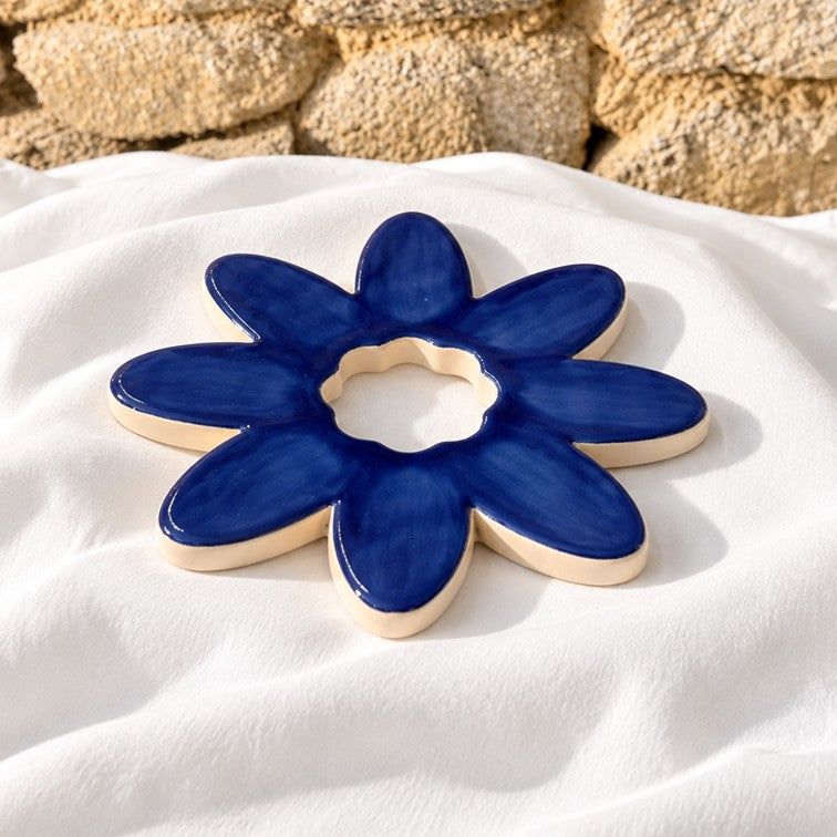 Fleur SOCLE Bleu Majorelle - Décoration murale ou dessous-de-plat