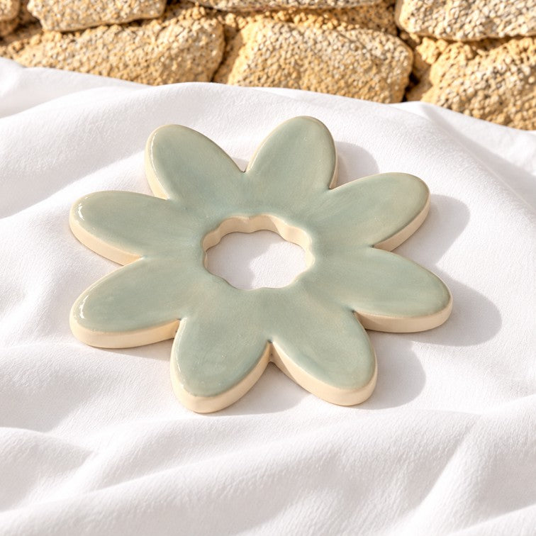Fleur SOCLE Céladon - Décoration murale ou dessous-de-plat