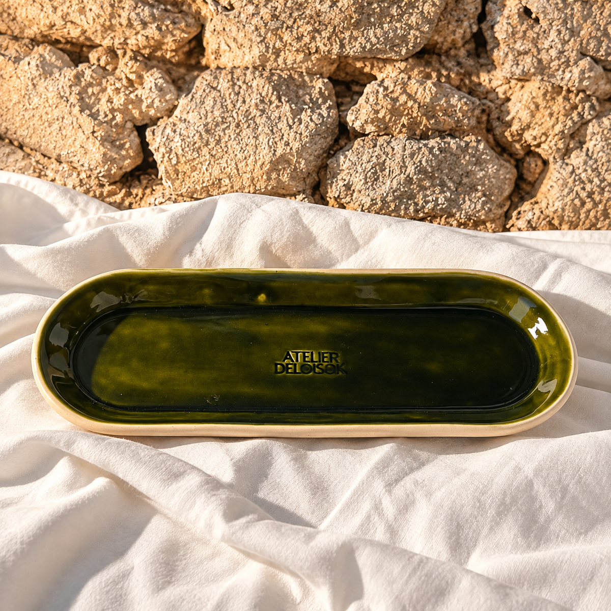 Repose-cuillère DOUCE Vert olive