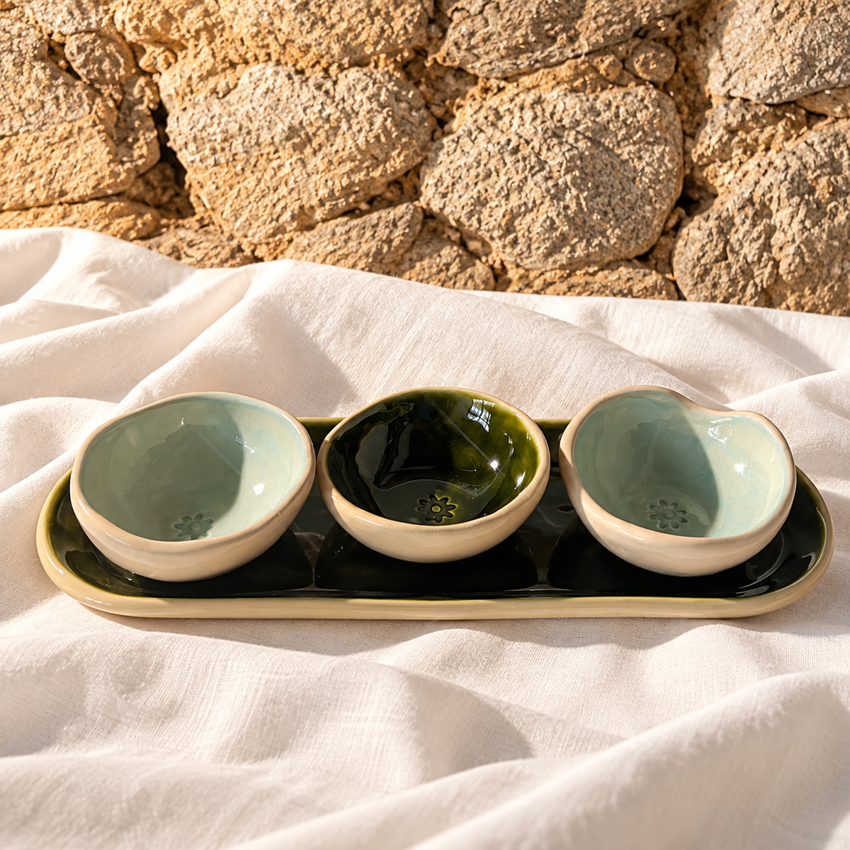 Repose-cuillère DOUCE Vert olive